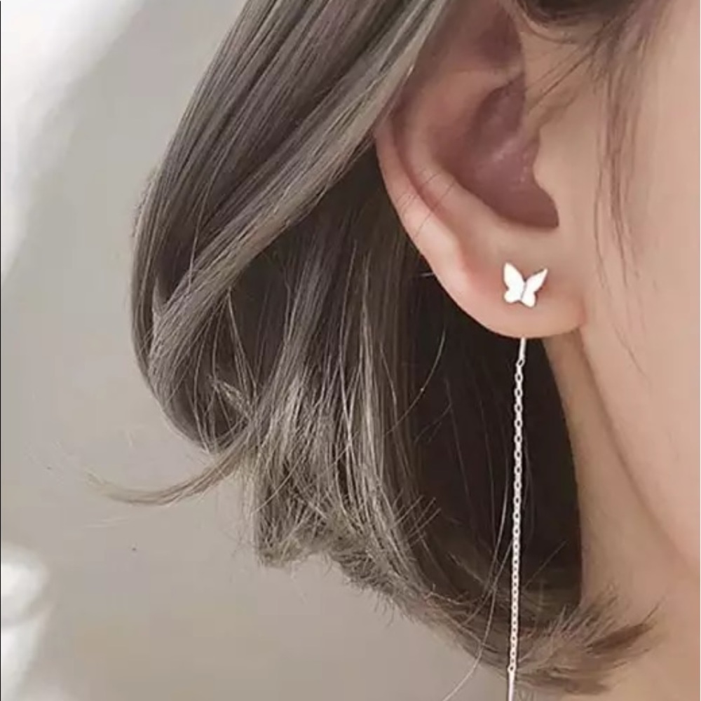 Julissa • Dainty Butterfly Threader Earrings